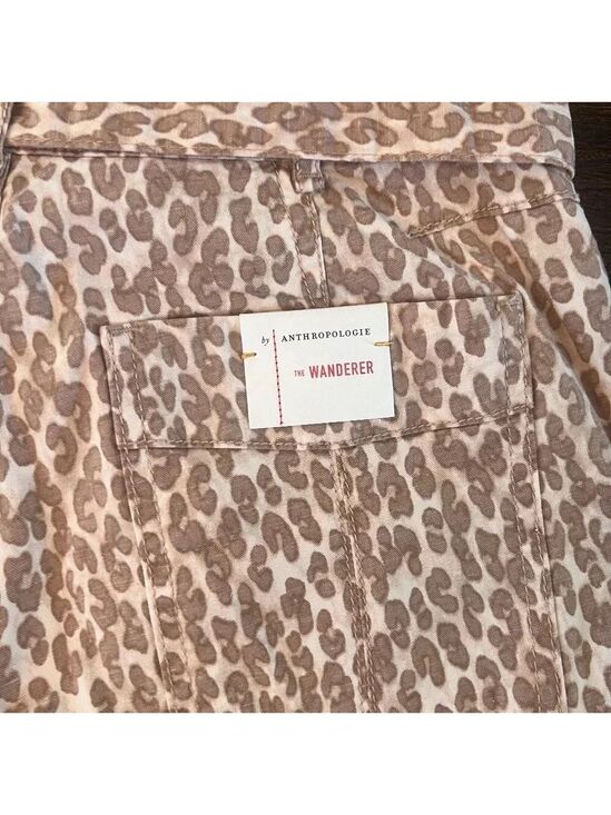 Anthropologie Pilcro Wanderer Cropped Utility Pants Leopard Animal Print 27 NWT - Picture 12 of 14
